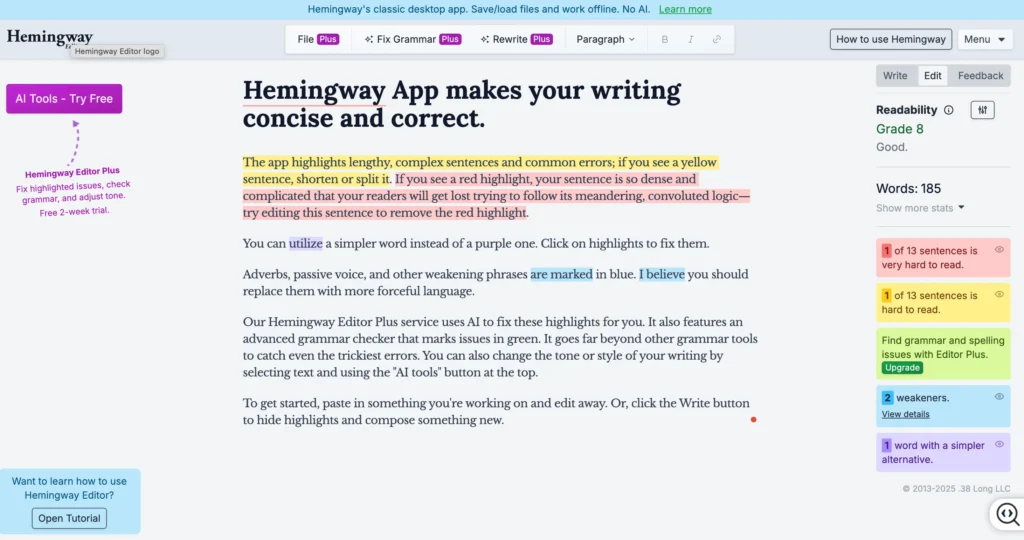 Hemingway Editor